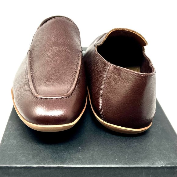 Men's Bloomingdale's 141282 Flat Last Push Down Apron Brown Leather Men's Shoes - Picture 2 of 6